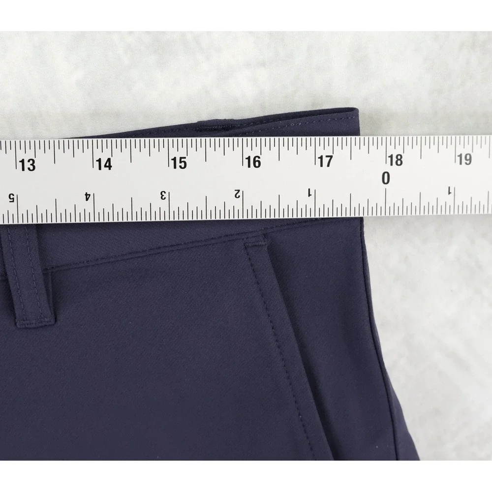 State & Liberty Shorts Athletic Fit Performance Men 35 Navy Blue 4-Way Stretch